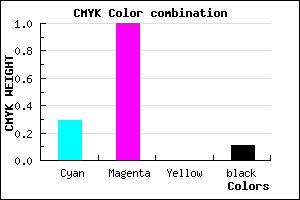 #A101E3 color CMYK mixer