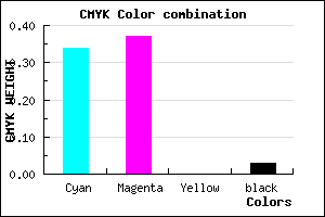 #A29BF7 color CMYK mixer