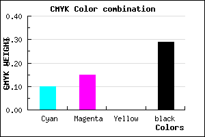 #A399B5 color CMYK mixer