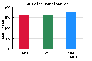 rgb background color #A3A2B0 mixer