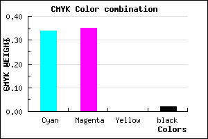 #A4A2F9 color CMYK mixer