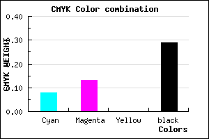#A59CB4 color CMYK mixer