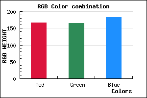 rgb background color #A6A5B7 mixer