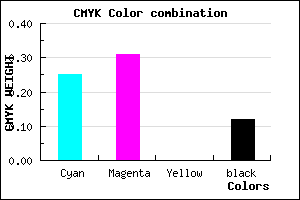 #A79AE0 color CMYK mixer