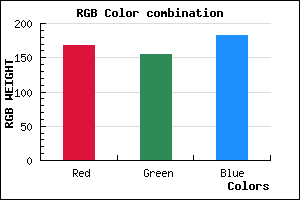 rgb background color #A89BB7 mixer