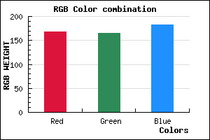 rgb background color #A8A5B7 mixer