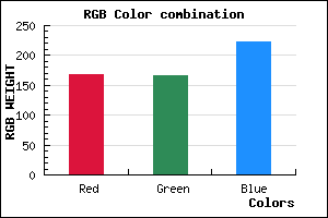 rgb background color #A8A6DE mixer