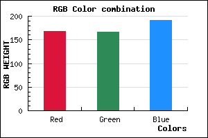 rgb background color #A8A7BF mixer