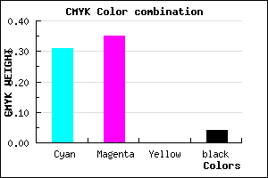#AAA0F6 color CMYK mixer