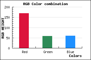 rgb background color #AA3A3C mixer
