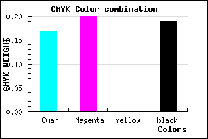 #ACA5CF color CMYK mixer
