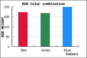rgb background color #ACA8C6 mixer