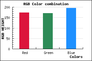 rgb background color #AEABC3 mixer