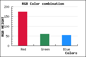 rgb background color #AE3C36 mixer