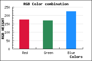 rgb background color #AFAAE0 mixer