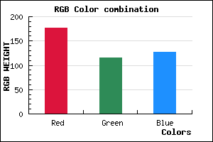 rgb background color #B0747F mixer