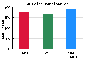 rgb background color #B0A7BF mixer