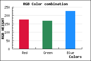 rgb background color #B0A7E3 mixer