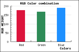 rgb background color #B0A8BE mixer
