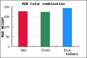 rgb background color #B0AEC0 mixer