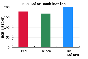 rgb background color #B1A6C8 mixer