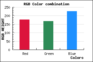 rgb background color #B1A8E2 mixer
