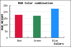 rgb background color #B1AAE0 mixer