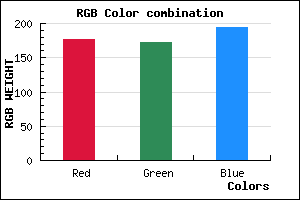 rgb background color #B1ACC2 mixer