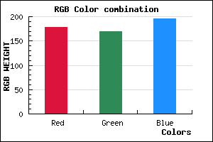 rgb background color #B2A9C3 mixer