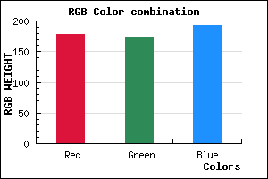 rgb background color #B2AEC0 mixer