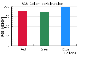 rgb background color #B2AEC6 mixer