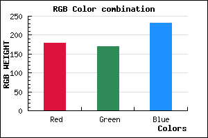 rgb background color #B3A9E7 mixer