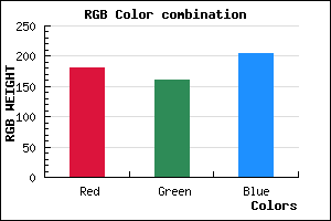 rgb background color #B4A0CC mixer