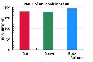 rgb background color #B4B2C2 mixer