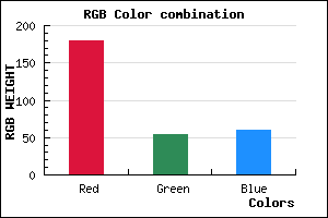 rgb background color #B4363C mixer