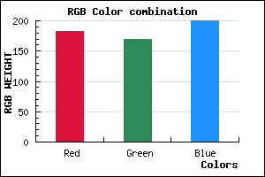 rgb background color #B6AAC8 mixer