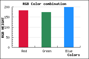 rgb background color #B6AEC6 mixer