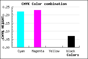 #B7B6EC color CMYK mixer