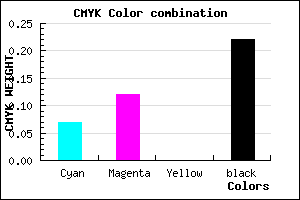 #B9AEC6 color CMYK mixer