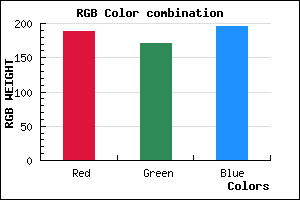 rgb background color #BCABC3 mixer