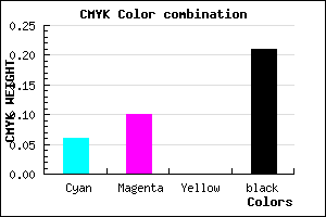 #BCB5C9 color CMYK mixer
