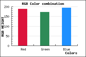 rgb background color #BDACC2 mixer