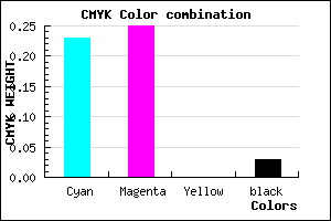 #BDB9F7 color CMYK mixer