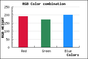 rgb background color #BFABC9 mixer