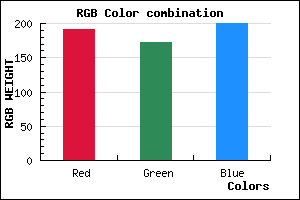 rgb background color #BFACC8 mixer