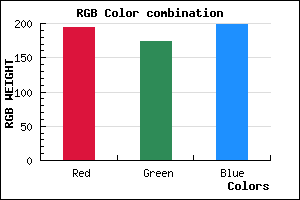 rgb background color #C2ADC7 mixer