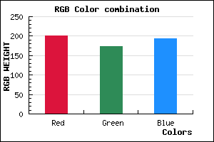 rgb background color #C9ADC1 mixer