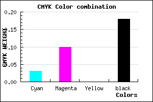 #CABDD1 color CMYK mixer