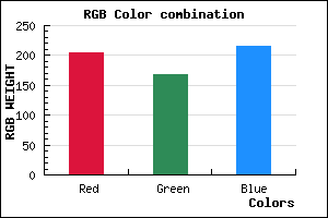 rgb background color #CCA7D7 mixer