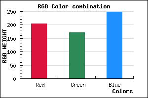 rgb background color #CCABF9 mixer